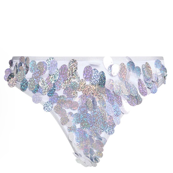 PrettyLittleThing Sequin High Leg Bikini Bottom - Picture 3 of 8
